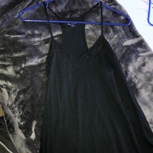American Eagle Black Tank with Lace Design SMALL